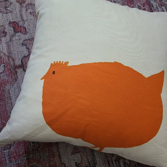 CB2 chicken pillow cover 16"x16" - Picture 2 of 7